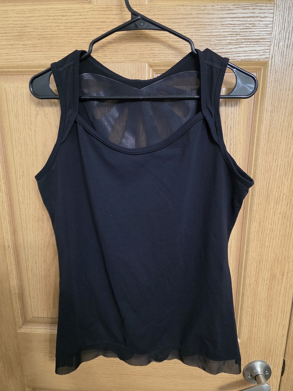 Lucy Black Tank Top with Mesh Back